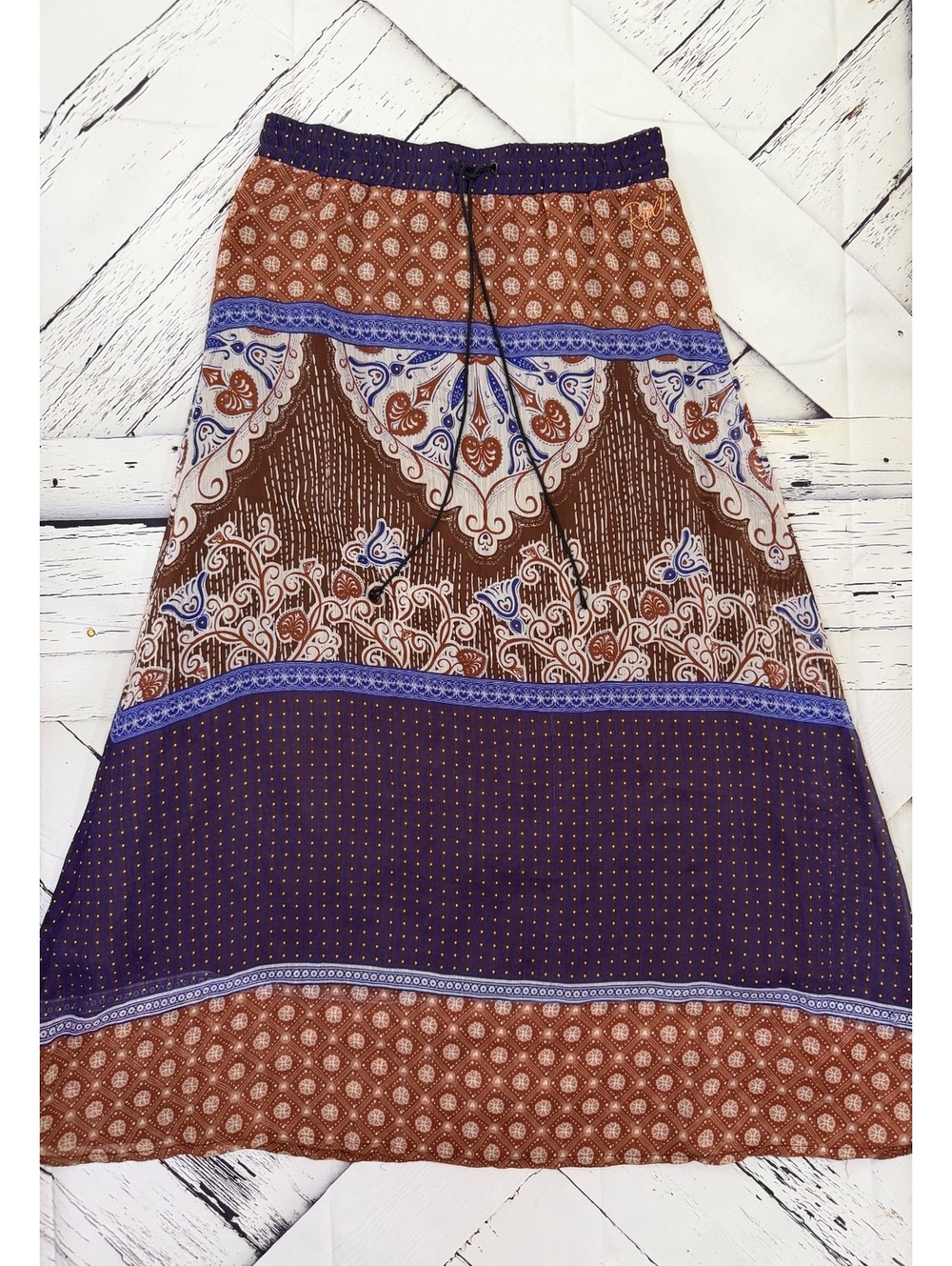 Boho Festival Chic Roxy Maxi Skirt Flowy Tiered Earthy Women’s 10